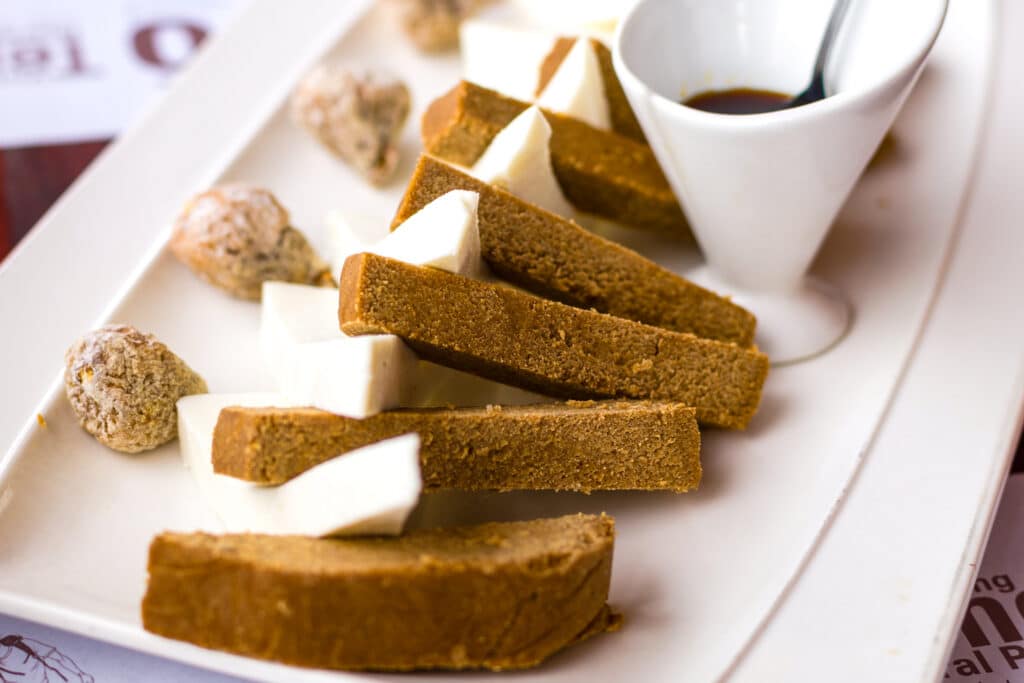Gofio,With,Soft,Cheese,And,Fig,,Traditional,Canarian,Starter,Meal